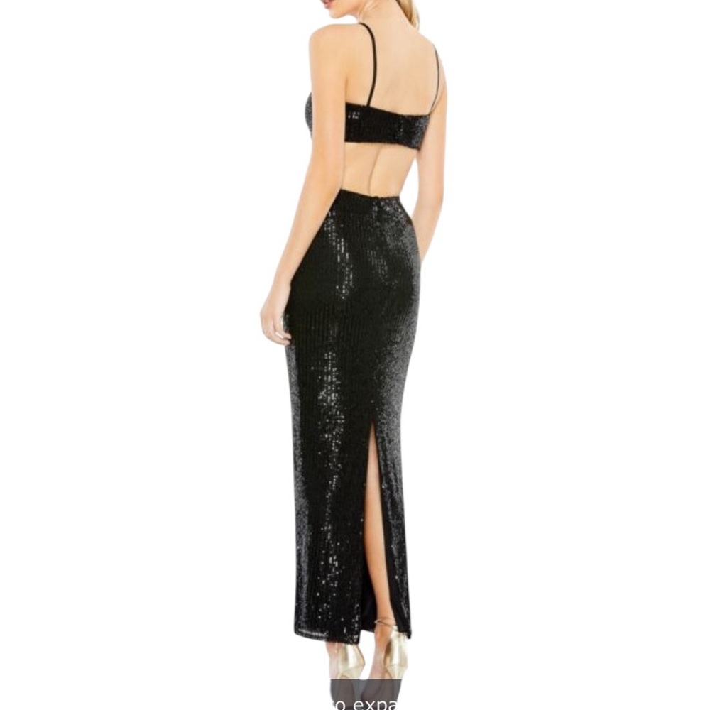Mac Duggal Black Sequin Cutout Gown Style 70130 Size 2 NWT